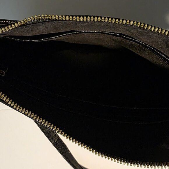 Nine West Crossbody Black with gold trim purse 20" long strap  - Medium - Picture 3 of 6